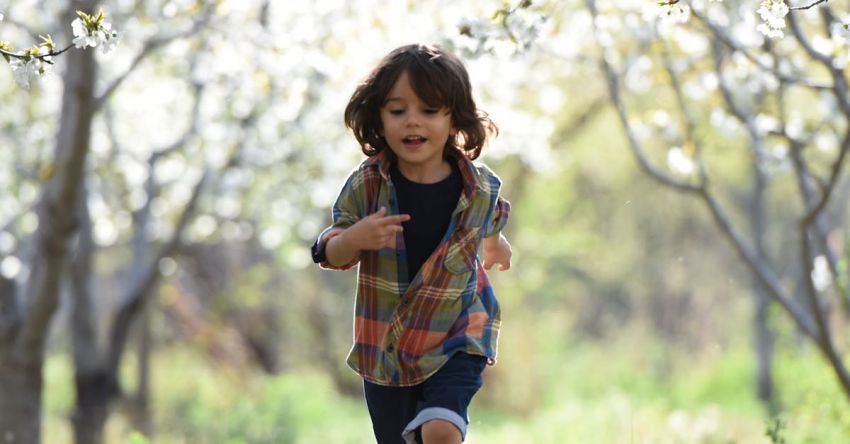 Children - Boy Running during Sunset