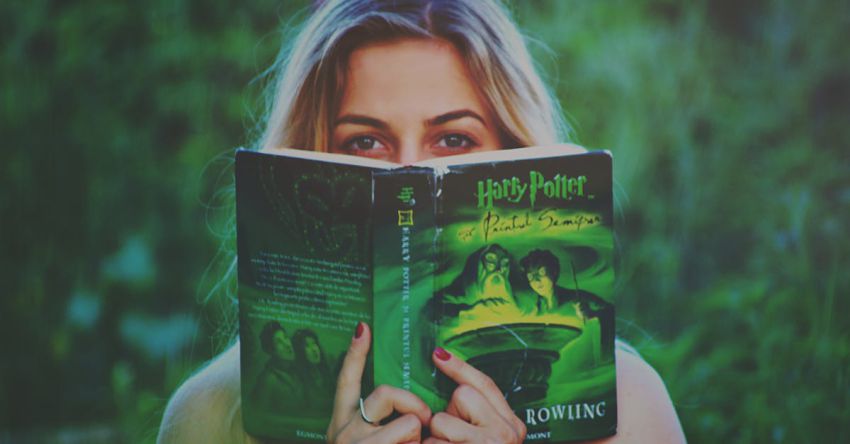 Story - Woman Reading Harry Potter Book