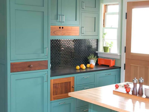 Teal kitchen